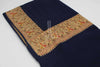 The Elegant Machine Embroidered Border Shawl - Navy Blue