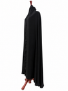 Black Plain Korean Chiffon Irani - Chaddar