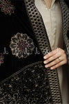 Noir Bloom Velvet Shawl - image 2