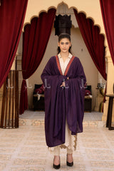 Multi Embroidered striped Lawn - Chaddar