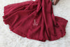 The Chic Reversible Swiss Lawn Stole - Maroon