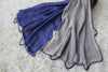 The Chic Reversible Swiss Lawn Stole - Blue-Beige