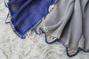 The Chic Reversible Swiss Lawn Stole - Blue-Beige