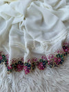 Multi Scallop Crystal Drape Chiffon - Shawl