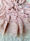 Blush Gulaab Lace Chiffon - Shawl