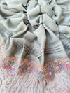 Multi Flowery Cutdana Chiffon - Shawl