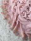 Multi Flowery Cutdana Chiffon - Shawl