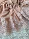 Floral Applique Elegance Chiffon - Shawl