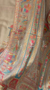 Cages Pattern Weaved silk Kaani - Suit