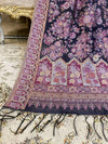 Aubergine gulaab Silk Kaani - Shawl