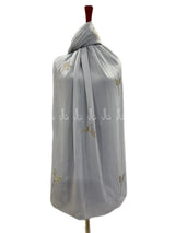 وشاح جورجيت أنيق سادة - أسود