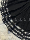 Leopard Stripes Studed Chiffon - Chaddar by Shawls by Aima