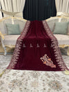 Border Motif Velvet Shawl
