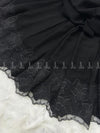 Luxury Black Blossom Lace Chiffon - Shawl