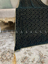 Round Pattern Heavy Stone Jaal Velvet Shawl