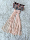 The Elegant Plain Georgette Stole - Light Peach