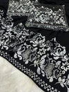Broad Border Applique Work Chiffon - Chaddar