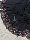 Multi Cutdana Applique Chiffon - Shawl