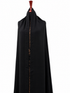 Black Plain Korean Chiffon Irani - Chaddar