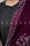 Botanical Rhinestone Motif Velvet - Shaw