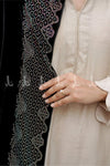 Scalloped Crystal Velvet Shawl - image 2