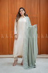 Noor-e-Sage Lace Chiffon - Shawl