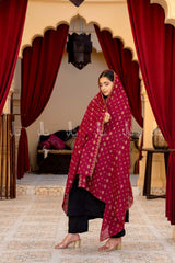Contrast Booti Chikankari Lawn - Chaddar