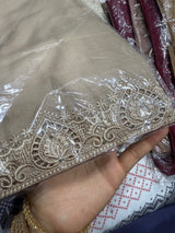 Leafy Kavia Embroidered Lawn - Shawl