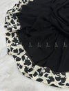 Monochrome Leafy Print Chiffon - Chaddar