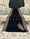 Border Motif Velvet Shawl