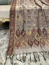 Fringy Flowers Silk Kaani - Shawl