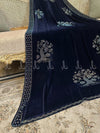 Botanical Rhinestone Motif Velvet - Shaw
