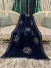 Botanical Rhinestone Motif Velvet - Shaw