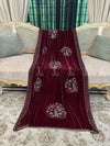Botanical Rhinestone Motif Velvet - Shaw