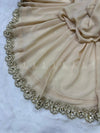 Multi Scallop Crystal Drape Chiffon - Shawl