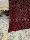 Round Pattern Heavy Stone Jaal Velvet Shawl