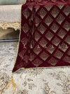 Dice Pattern Stone Jaal Velvet Shawl
